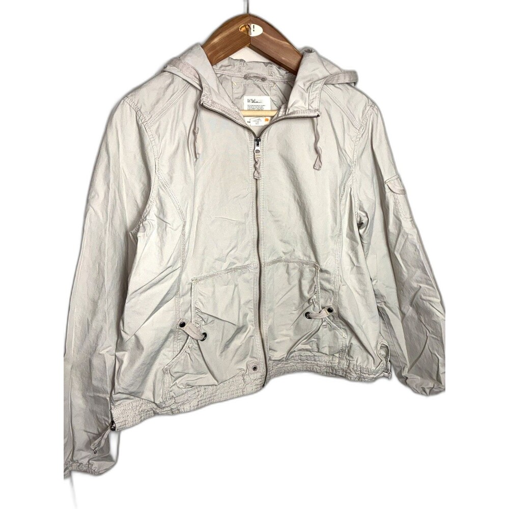 Eddie Bauer Women’s XL Tan Hooded Zip Up Jacket Long Sleeve Front Zip